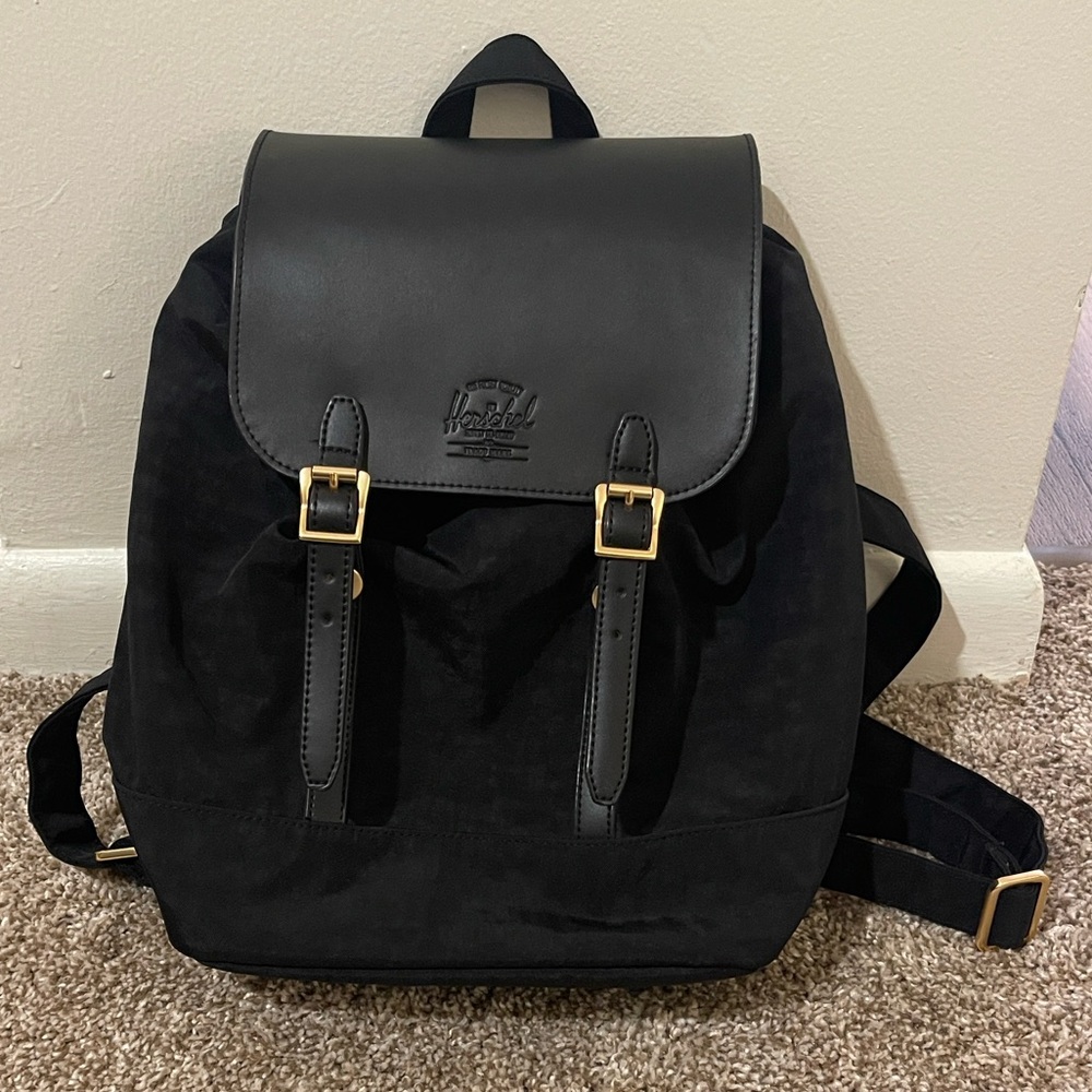 Herschel Supply Company Black Backpack with Gold Buckles